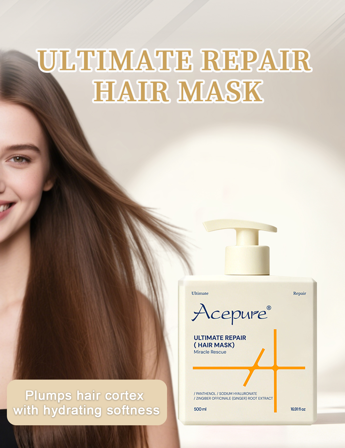 Image [1]-Acepure Ginger Amino Acid Hair Mask-Deep Nourishing Repair Moisturizing Oil-Control Dry Damaged Frizzy Hair