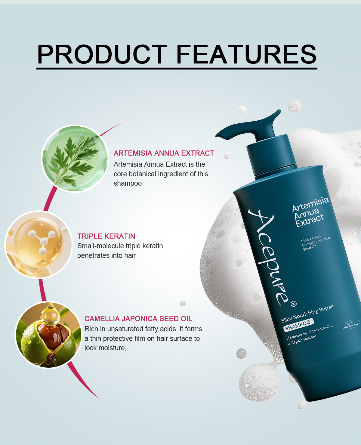 Image [6]-Silky Nourishing Repair Shampoo Repairs Hair Core and Reduces Breakage
