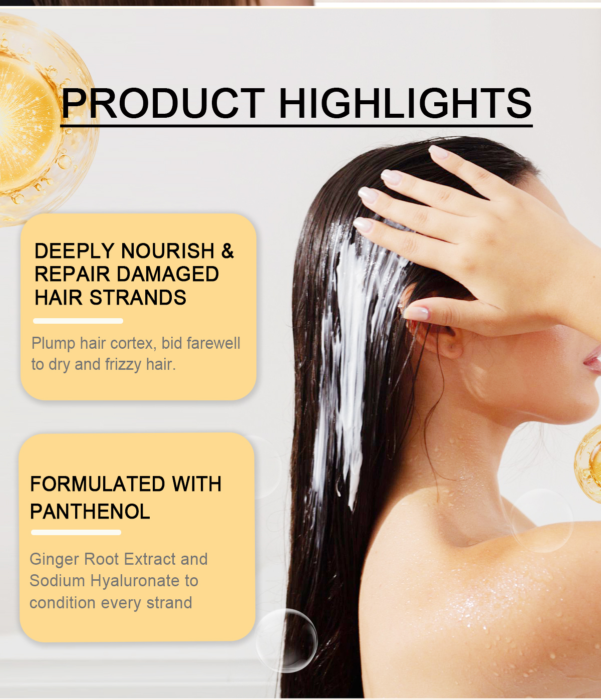 Image [2]-Acepure Ginger Amino Acid Hair Mask-Deep Nourishing Repair Moisturizing Oil-Control Dry Damaged Frizzy Hair